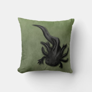 Schwarz-Weiß-Axolotalen Art Kissen
