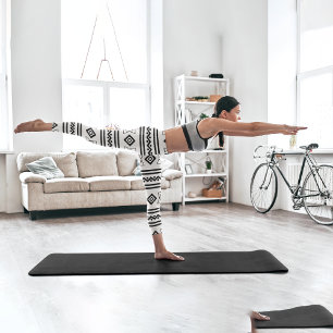 Schwarz-weiß Aztec Capri Leggings