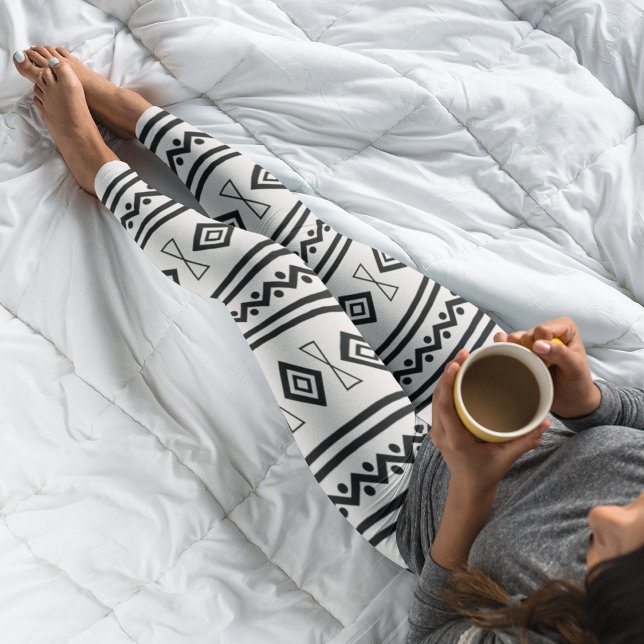 Schwarz-Weiß-Aztec Leggings (Von Creator hochgeladen)