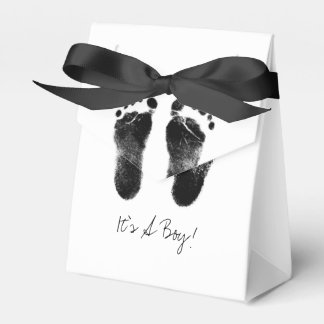 Schwarz-Weiß-Baby-Footprints Geschenkschachtel