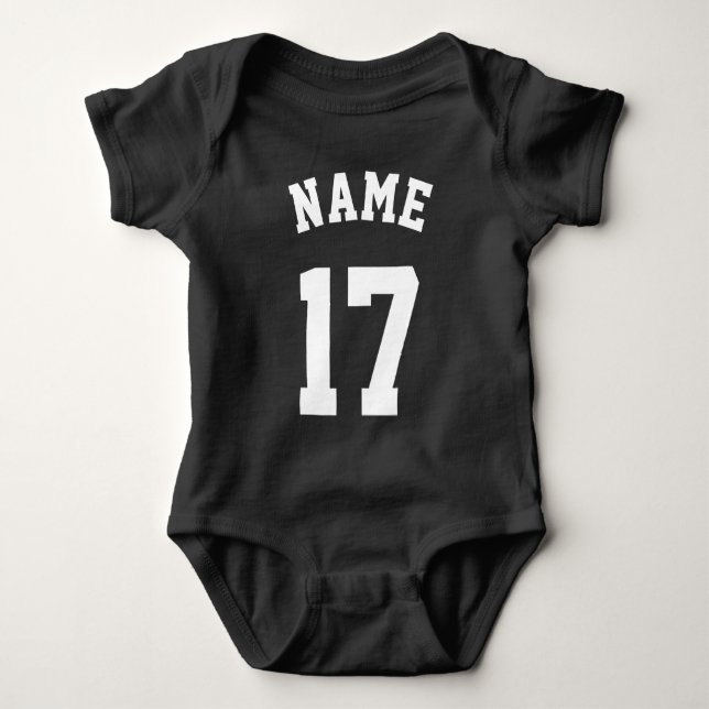 Schwarz-Weiß-Baby | Sports Jersey Design Baby Strampler (Vorderseite)