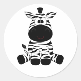 Schwarz-Weiß-Baby-Zebra-Spaß Runder Aufkleber