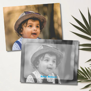 Schwarz-Weiß-Babys-Foto-Schreibwaren-Notizkarte Einladung