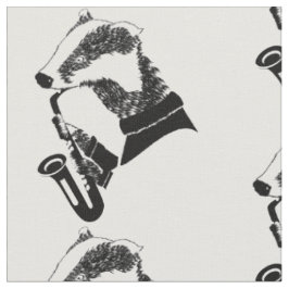 Schwarz-Weiß-Badger Saxophon Personalisiert Stoff