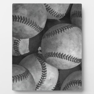 Schwarz-Weiß-Baseball Fotoplatte