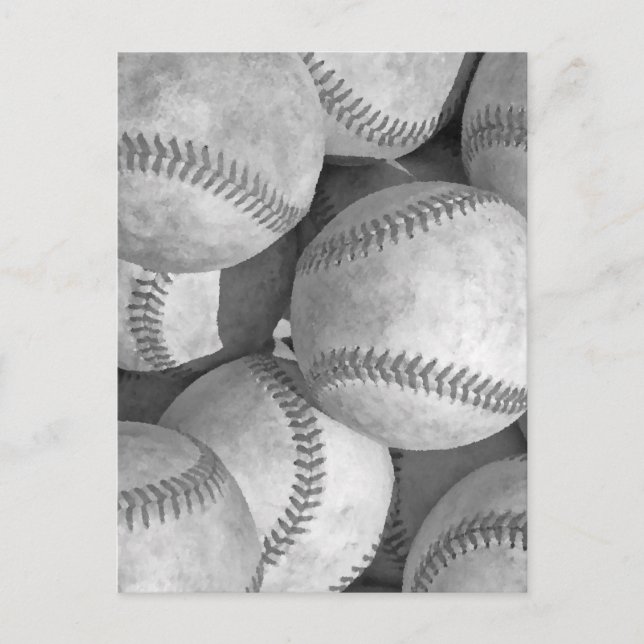 Schwarz-Weiß-Baseball-Postkarten Postkarte (Vorderseite)