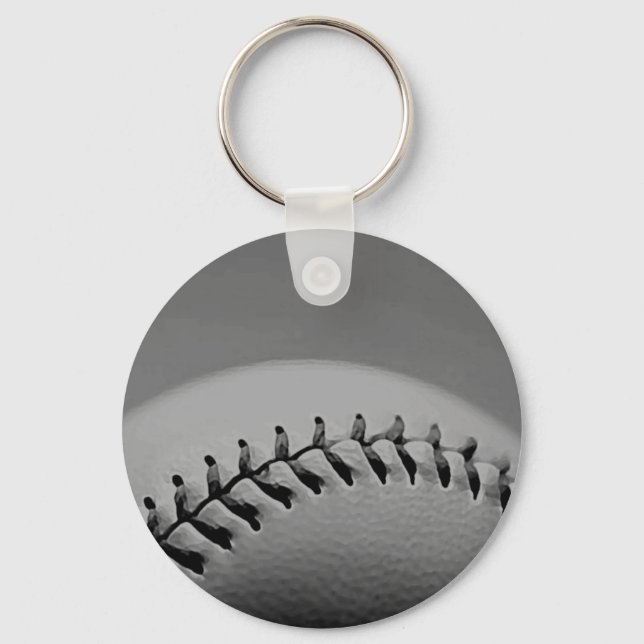 Schwarz-Weiß-Baseball Schlüsselanhänger (Vorderseite)