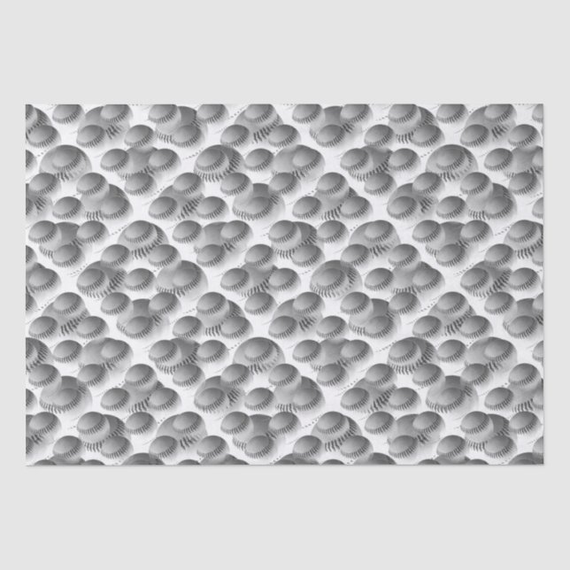 Schwarz-Weiß-Baseball Seidenpapier (Vorderseite)