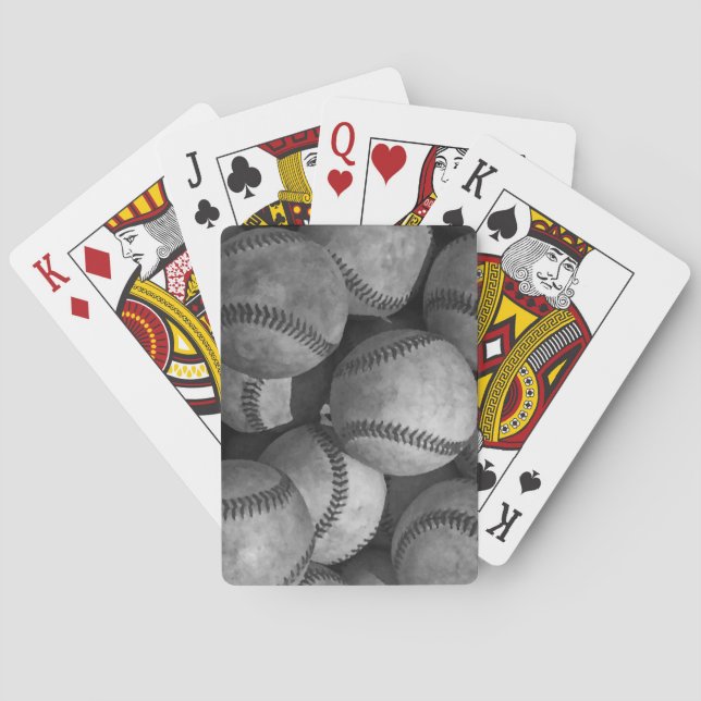 Schwarz-Weiß-Baseball Spielkarten (Rückseite)