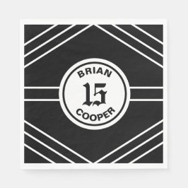 Schwarz-Weiß-Baseball-Thema oder Sport Serviette