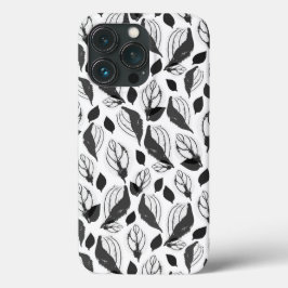 Schwarz-Weiß-Basil-Blätter Herb-Pflanze-Muster Case-Mate iPhone Hülle