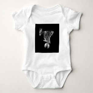 Schwarz-Weiß-Basketball Baby Strampler