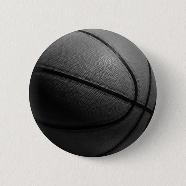 Schwarz-Weiß-Basketball Button (Vorderseite)