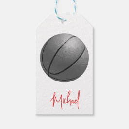 Schwarz-Weiß-Basketball Ihr Name Geschenkanhänger
