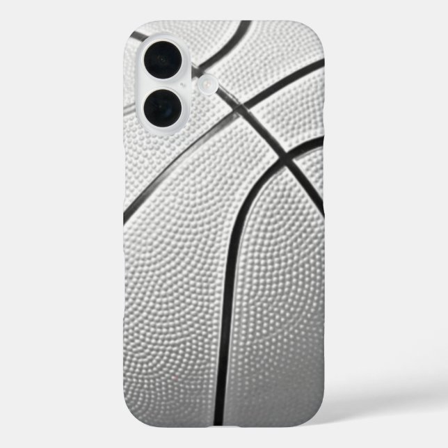 Schwarz-Weiß-Basketball iPhone 16 Hülle (Rückseite)