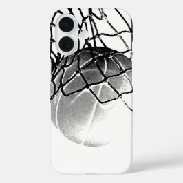 Schwarz-Weiß-Basketball iPhone 16 Hülle