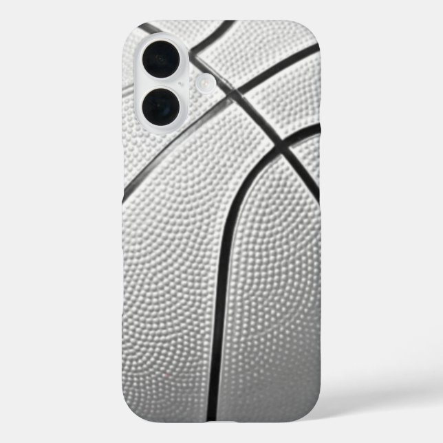 Schwarz-Weiß-Basketball iPhone 16 Hülle (Rückseite)