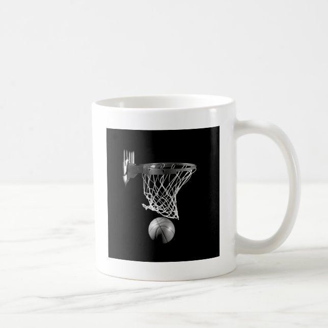 Schwarz-Weiß-Basketball Kaffeetasse (Rechts)