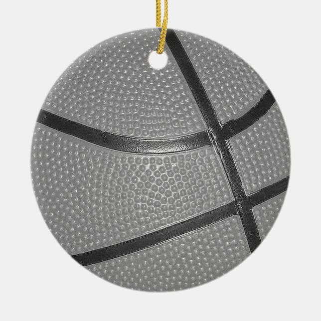 Schwarz-Weiß-Basketball Keramikornament (Vorne)