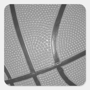 Schwarz-Weiß-Basketball Quadratischer Aufkleber
