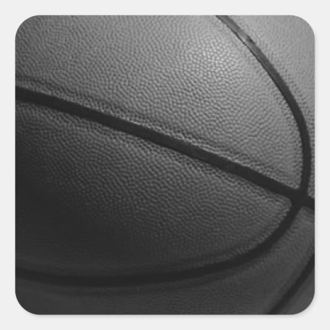 Schwarz-Weiß-Basketball Quadratischer Aufkleber (Vorderseite)