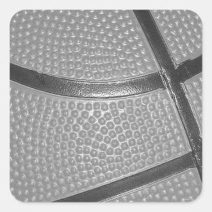 Schwarz-Weiß-Basketball Quadratischer Aufkleber