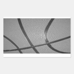 Schwarz-Weiß-Basketball Rechteckiger Aufkleber