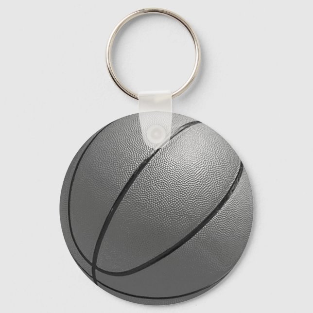 Schwarz-Weiß-Basketball Schlüsselanhänger (Vorderseite)