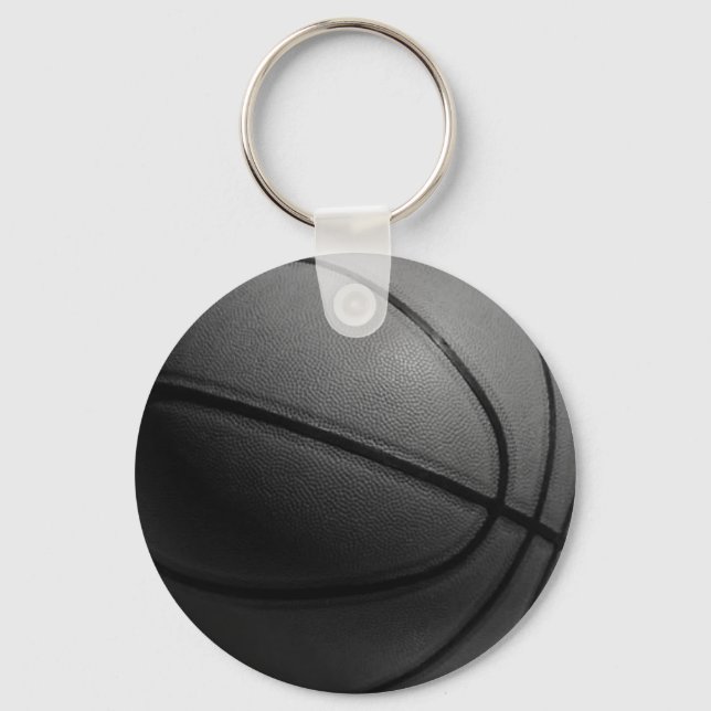 Schwarz-Weiß-Basketball Schlüsselanhänger (Vorderseite)