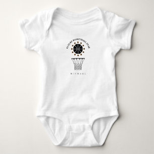 Schwarz-Weiß-Basketball-Sportausstattungsmuster Baby Strampler