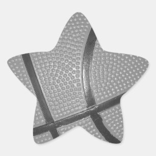 Schwarz-Weiß-Basketball Stern-Aufkleber