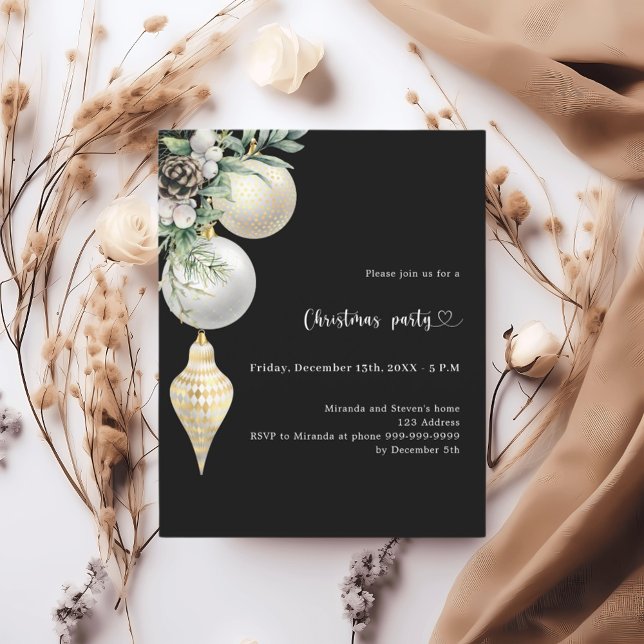 Schwarz-Weiß-Bauble Weihnachtsfeiertage Party Einl (Von Creator hochgeladen)