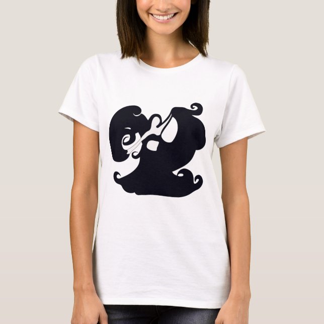 Schwarz-Weiß-Bauch-Tänzer mit Oben-Mode T-Shirt (Vorderseite)