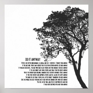 Schwarz-Weiß-Baum macht es auf jeden Fall Poster