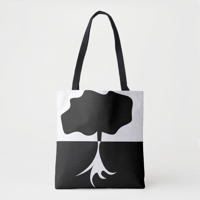 Schwarz-Weiß-Baum modern Tasche (Vorderseite)