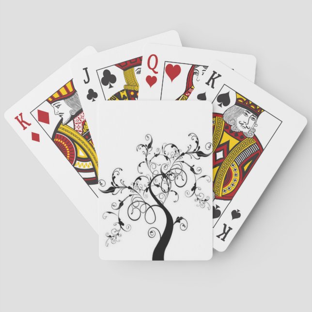 Schwarz-Weiß-Baum Spielkarten (Rückseite)