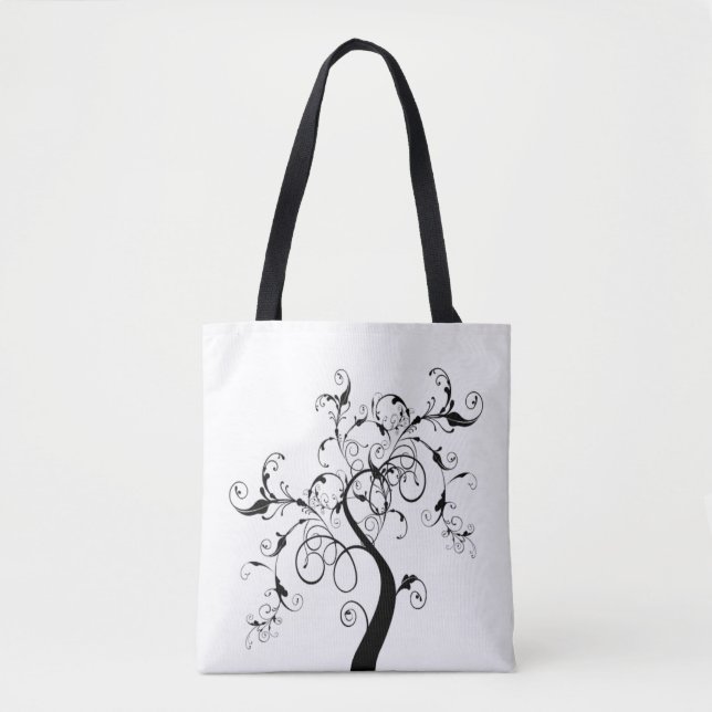Schwarz-Weiß-Baum Tasche (Vorderseite)