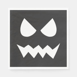 Schwarz-Weiß-Beängstigende Halloween-Geistergesich Serviette
