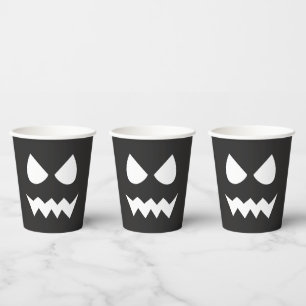 Schwarz-Weiß-Beängstigendes Ghost-Halloween-Party Pappbecher