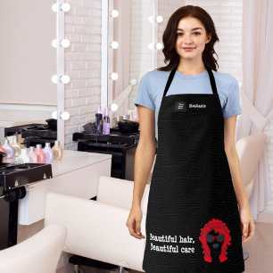 Schwarz-weiß Beauty Salon Haare Stylist Trendy Schürze