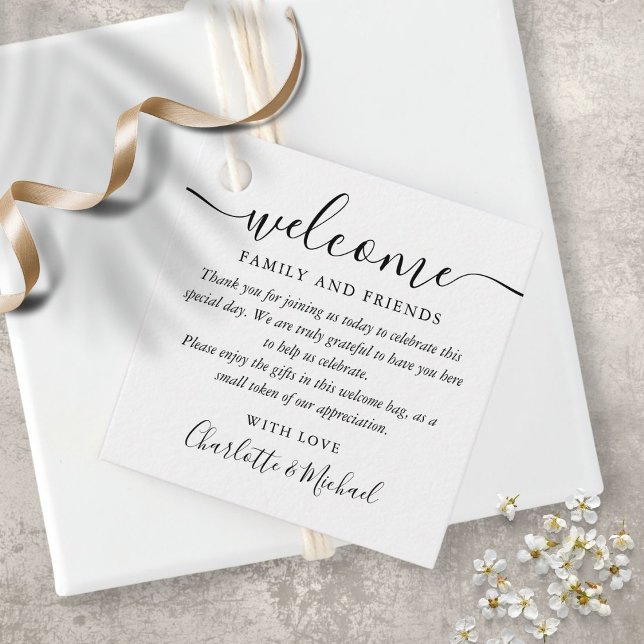 Schwarz-Weiß-Begrüßungsbeutel Geschenkanhänger (Von Creator hochgeladen)