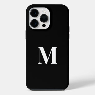 Schwarz Weiß Benutzerdefinierter Name Monogramm St iPhone 14 Pro Max Hülle