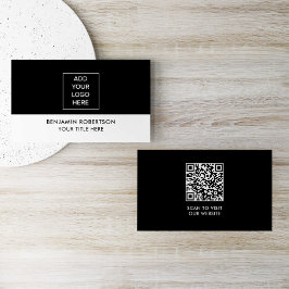 Schwarz Weiß Benutzerdefiniertes Logo QR-Code Mode Visitenkarte