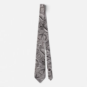 Schwarz-Weiß-Berufliche Tribal-Tattoo-Muster Krawatte