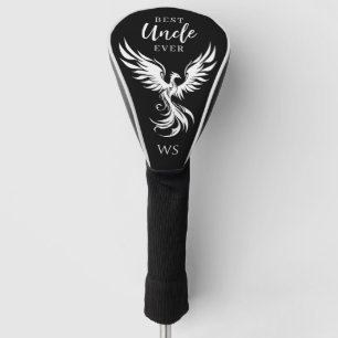 Schwarz-Weiß-Bester-Onkel-Phoenix-Monogramm-Initia Golf Headcover