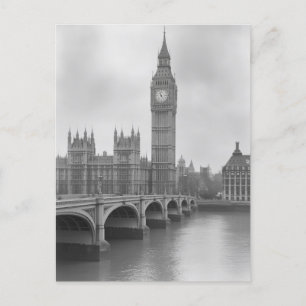Schwarz-weiß Big Ben - Historisches London Wahrzei Postkarte