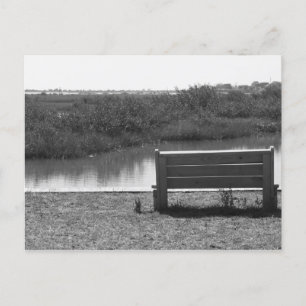 Schwarz-Weiß-Bild nach Fluss Postkarte