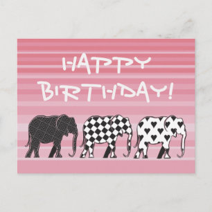 Schwarz-Weiß-Birthday Postkarte