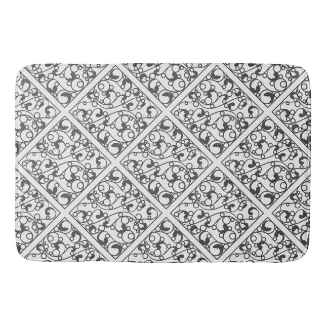 Schwarz-Weiß-Blasen-Muster Bathmat Badematte (Vorderseite)