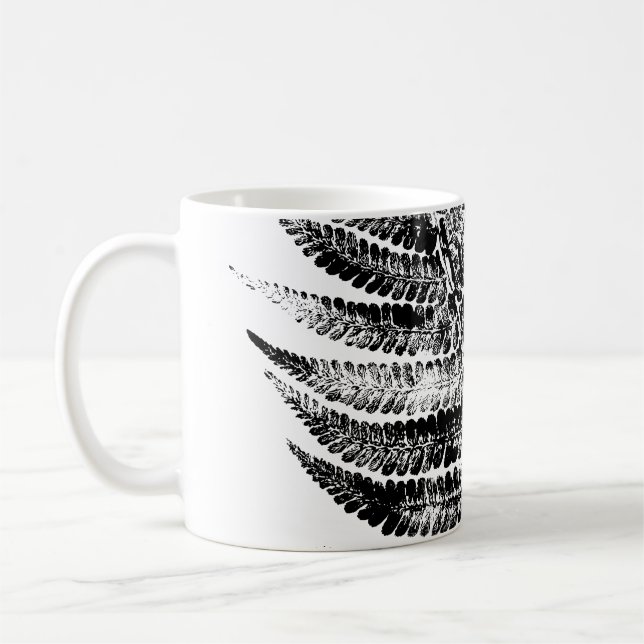 Schwarz-Weiß-Blattdruck Kaffeetasse (Links)